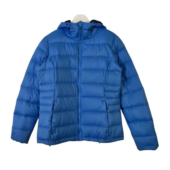 Columbia down fill blue Omni heat puffer ski jacket size M - Picture 1 of 10